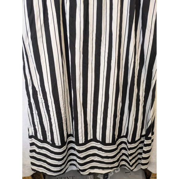 PrettyGarden Black White Striped Maxi Dress Women Large Spaghetti Strap Viscose - Picture 3 of 10